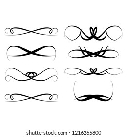 
 Decorative monograms and calligraphic borders. Template signage, logos, labels, stickers, cards. Graphic design page. Classic design elements for wedding invitations.
