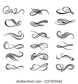  Decorative monograms and calligraphic borders. Template signage, logos, labels, stickers, cards. Graphic design page. Classic design elements for wedding invitations.