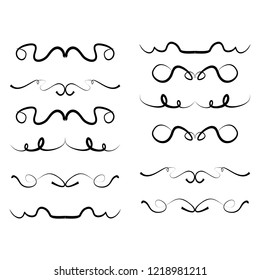  Decorative monograms and calligraphic borders. Template signage, logos, labels, stickers, cards. Graphic design page. Classic design elements for wedding invitations