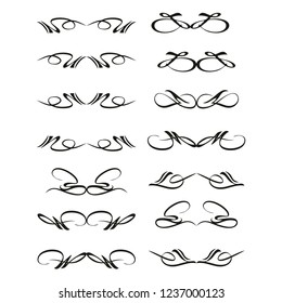  Decorative monograms and calligraphic borders. Template signage, logos, labels, stickers, cards. Graphic design page. Classic design elements for wedding invitations.