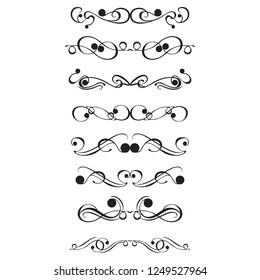  Decorative monograms and calligraphic borders. Template signage, logos, labels, stickers, cards. Graphic design page. Classic design elements for wedding invitations.