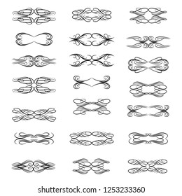  Decorative monograms and calligraphic borders. Template signage, logos, labels, stickers, cards. Graphic design page. Classic design elements for wedding invitations