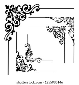 Vector Illustration Decorative Corner Frame Set Stock Vector (Royalty ...