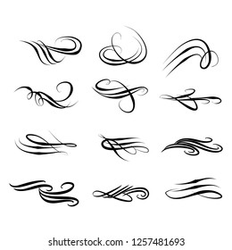  Decorative monograms and calligraphic borders. Template signage, logos, labels, stickers, cards. Graphic design page. Classic design elements for wedding invitations.