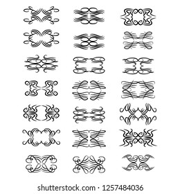  Decorative monograms and calligraphic borders. Template signage, logos, labels, stickers, cards. Graphic design page. Classic design elements for wedding invitations.