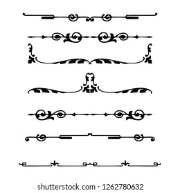  Decorative monograms and calligraphic borders. Template signage, logos, labels, stickers, cards. Graphic design page. Classic design elements for wedding invitations