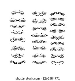  Decorative monograms and calligraphic borders. Template signage, logos, labels, stickers, cards. Graphic design page. Classic design elements for wedding invitations.