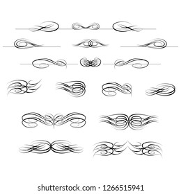  Decorative monograms and calligraphic borders. Template signage, logos, labels, stickers, cards. Graphic design page. Classic design elements for wedding invitations