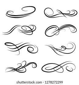  Decorative monograms and calligraphic borders. Template signage, logos, labels, stickers, cards. Graphic design page. Classic design elements for wedding invitations