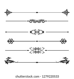 Decorative monograms and calligraphic borders. Template signage, logos, labels, stickers, cards. Graphic design page. Classic design elements for wedding invitations.