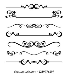  Decorative monograms and calligraphic borders. Template signage, logos, labels, stickers, cards. Graphic design page. Classic design elements for wedding invitations
