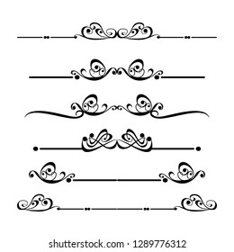  Decorative monograms and calligraphic borders. Template signage, logos, labels, stickers, cards. Graphic design page. Classic design elements for wedding invitations