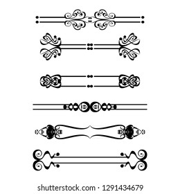 
 Decorative monograms and calligraphic borders. Template signage, logos, labels, stickers, cards. Graphic design page. Classic design elements for wedding invitations.