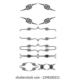  Decorative monograms and calligraphic borders. Template signage, logos, labels, stickers, cards. Graphic design page. Classic design elements for wedding invitations.