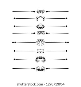  Decorative monograms and calligraphic borders. Template signage, logos, labels, stickers, cards. Graphic design page. Classic design elements for wedding invitations.