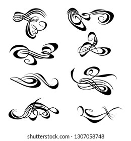  Decorative monograms and calligraphic borders. Template signage, logos, labels, stickers, cards. Graphic design page. Classic design elements for wedding invitations