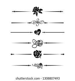  Decorative monograms and calligraphic borders. Template signage, logos, labels, stickers, cards. Graphic design page. Classic design elements for wedding invitations.