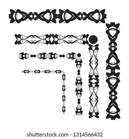  Decorative monograms and calligraphic borders. Template signage, logos, labels, stickers, cards. Graphic design page. Classic design elements for wedding invitations