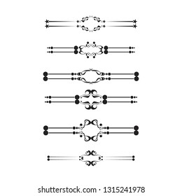Decorative monograms and calligraphic borders. Template signage, logos, labels, stickers, cards. Graphic design page. Classic design elements for wedding invitations