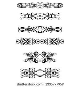  Decorative monograms and calligraphic borders. Template signage, logos, labels, stickers, cards. Graphic design page. Classic design elements for wedding invitations