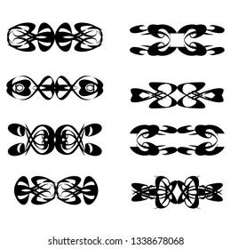  Decorative monograms and calligraphic borders. Template signage, logos, labels, stickers, cards. Graphic design page. Classic design elements for wedding invitations.