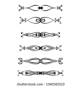  Decorative monograms and calligraphic borders. Template signage, logos, labels, stickers, cards. Graphic design page. Classic design elements for wedding invitations.