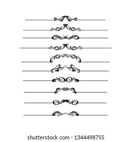  Decorative monograms and calligraphic borders. Template signage, logos, labels, stickers, cards. Graphic design page. Classic design elements for wedding invitations.