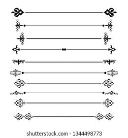 
 Decorative monograms and calligraphic borders. Template signage, logos, labels, stickers, cards. Graphic design page. Classic design elements for wedding invitations.