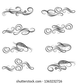  Decorative monograms and calligraphic borders. Template signage, logos, labels, stickers, cards. Graphic design page. Classic design elements for wedding invitations.