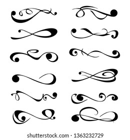  Decorative monograms and calligraphic borders. Template signage, logos, labels, stickers, cards. Graphic design page. Classic design elements for wedding invitations.