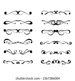  Decorative monograms and calligraphic borders. Template signage, logos, labels, stickers, cards. Graphic design page. Classic design elements for wedding invitations.