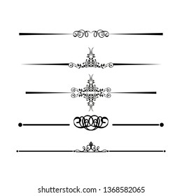  Decorative monograms and calligraphic borders. Template signage, logos, labels, stickers, cards. Graphic design page. Classic design elements for wedding invitations.