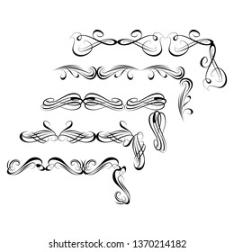 Decorative monograms and calligraphic borders. Template signage, logos, labels, stickers, cards. Graphic design page. Classic design elements for wedding invitations.