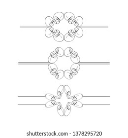  Decorative monograms and calligraphic borders. Template signage, logos, labels, stickers, cards. Graphic design page. Classic design elements for wedding invitations.