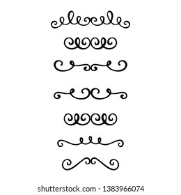 Decorative monograms and calligraphic borders. Template signage, logos, labels, stickers, cards. Graphic design page. Classic design elements for wedding invitations