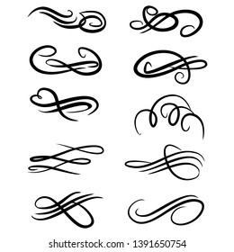  Decorative monograms and calligraphic borders. Template signage, logos, labels, stickers, cards. Graphic design page. Classic design elements for wedding invitations