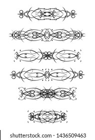 Decorative monograms and calligraphic borders. 
Template signage, logos, labels, stickers, cards. Graphic design page.
 Classic design elements for wedding invitations.