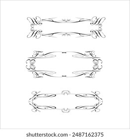 Decorative monograms and calligraphic borders. Template signage, logos, labels, stickers, cards. Graphic design page.