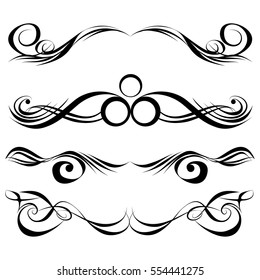  Decorative monograms and calligraphic borders. Template signage, logos, labels, stickers, cards. Graphic design page. Classic design elements for wedding invitations.