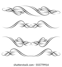  Decorative monograms and calligraphic borders. Template signage, logos, labels, stickers, cards. Graphic design page. Classic design elements for wedding invitations.