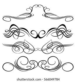  Decorative monograms and calligraphic borders. Template signage, logos, labels, stickers, cards. Graphic design page. Classic design elements for wedding invitations