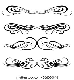 Decorative monograms and calligraphic borders. Template signage, logos, labels, stickers, cards. Graphic design page. Classic design elements for wedding invitations