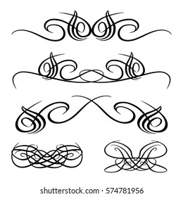 Decorative monograms and calligraphic borders. Template signage, logos, labels, stickers, cards. Graphic design page. Classic design elements for wedding invitations.
