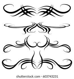 Decorative monograms and calligraphic borders. Template signage, logos, labels, stickers, cards. Graphic design page. Classic design elements for wedding invitations