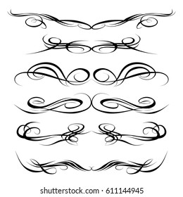 Decorative monograms and calligraphic borders. Template signage, logos, labels, stickers, cards. Graphic design page. Classic design elements for wedding invitations.