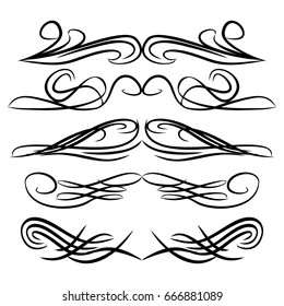 Decorative monograms and calligraphic borders. Template signage, logos, labels, stickers, cards. Graphic design page. Classic design elements for wedding invitations