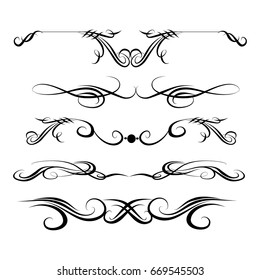  Decorative monograms and calligraphic borders. Template signage, logos, labels, stickers, cards. Graphic design page. Classic design elements for wedding invitations.