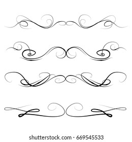  Decorative monograms and calligraphic borders. Template signage, logos, labels, stickers, cards. Graphic design page. Classic design elements for wedding invitations.