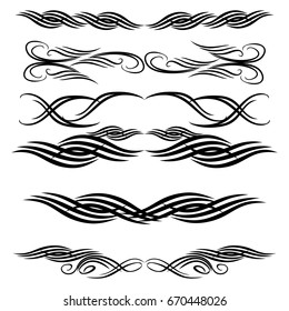 Decorative monograms and calligraphic borders. Template signage, logos, labels, stickers, cards. Graphic design page. Classic design elements for wedding invitations.