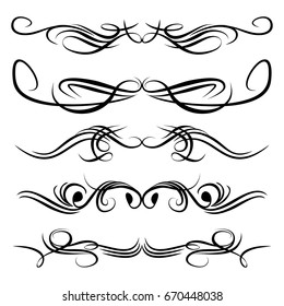 Decorative monograms and calligraphic borders. Template signage, logos, labels, stickers, cards. Graphic design page. Classic design elements for wedding invitations.